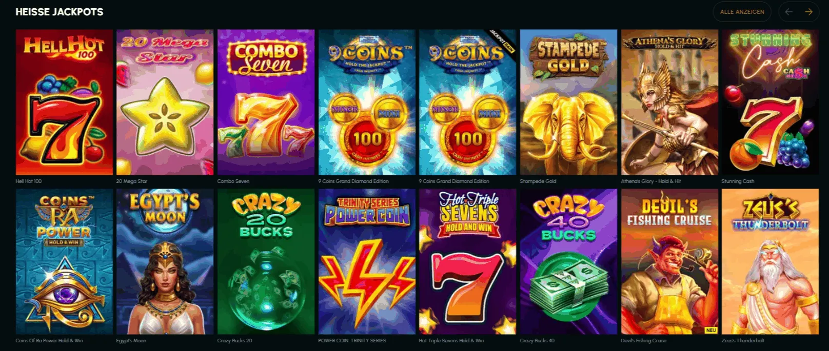 Jackpot Slots Auswahl
