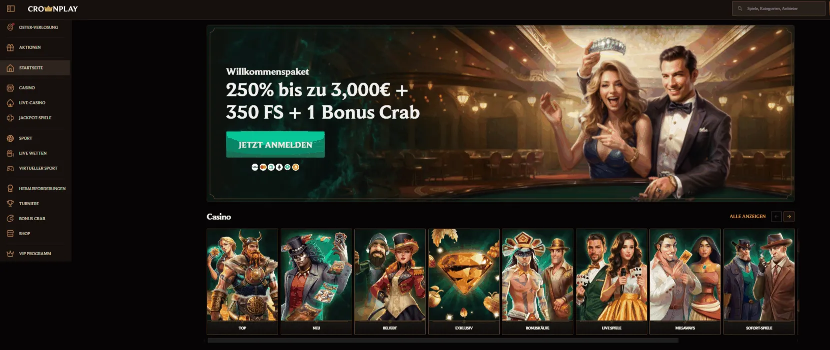 CrownPlay Casino Startseite
